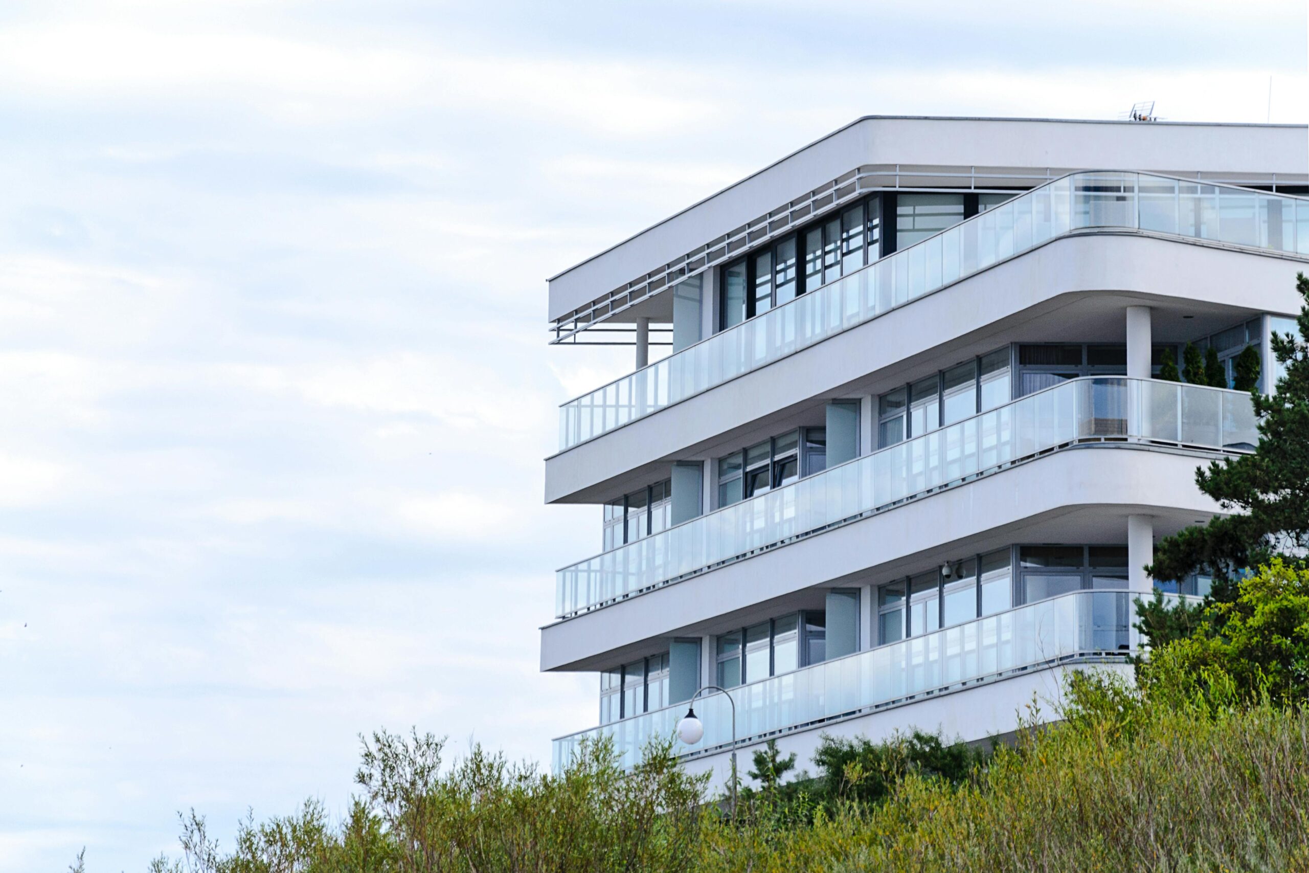 White and Blue High-rise Building